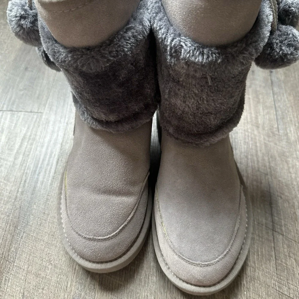 UGG Brie Winter Bootie Waterproof Black Suede Shearling Insulated Women's 9 EXC+